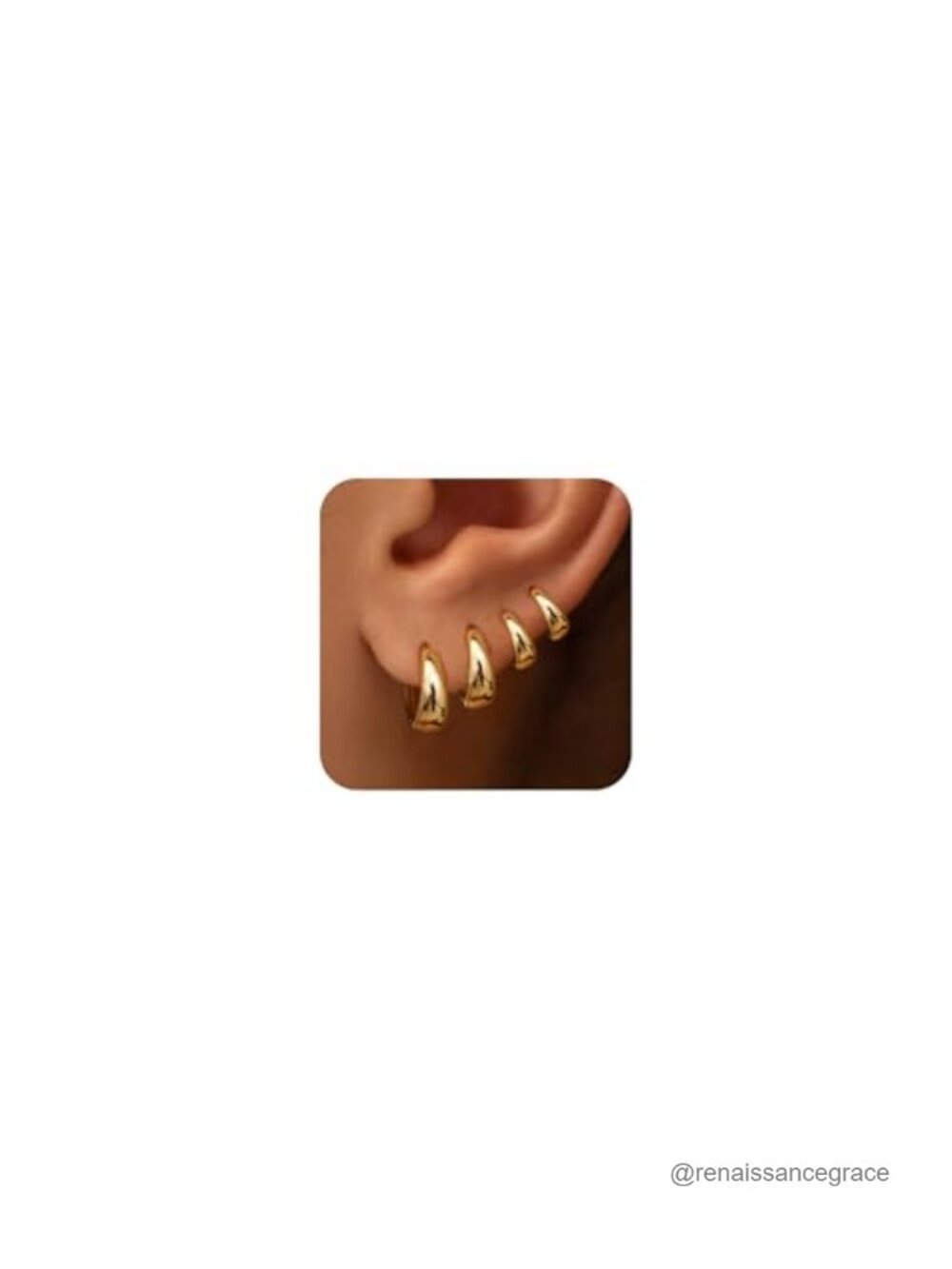 14K Gold Plated Chunky Hoop Earrings Set for Women Huggie Stack